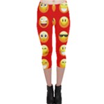 Red Emoji Capri Leggings 