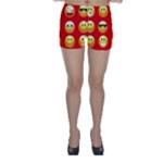 Red Emoji Skinny Shorts