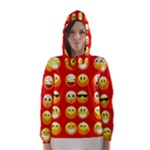 Red Emoji Hooded Wind Breaker (Women)