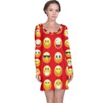 Red Emoji Long Sleeve Nightdress