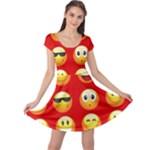 Red Emoji Cap Sleeve Dress