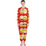 Red Emoji Hooded Jumpsuit (Ladies)