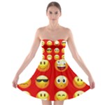 Red Emoji Strapless Bra Top Dress