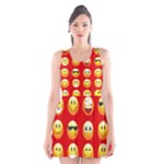 Red Emoji Scoop Neck Skater Dress