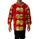 Red Emoji Hooded Wind Breaker (Kids)