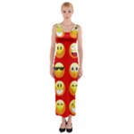 Red Emoji Fitted Maxi Dress