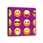 Purple Emoji Mini Canvas 4  x 4  (Stretched)