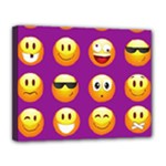 Purple Emoji Canvas 14  x 11  (Stretched)