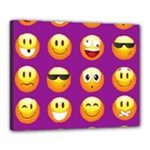 Purple Emoji Canvas 20  x 16  (Stretched)