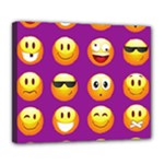 Purple Emoji Deluxe Canvas 24  x 20  (Stretched)