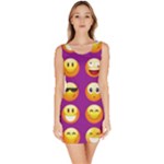 Purple Emoji Bodycon Dress