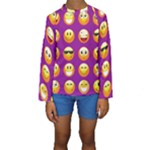 Purple Emoji Kid s Long Sleeve Swimwear