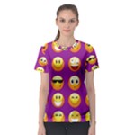 Purple Emoji Women s Sport Mesh Tee