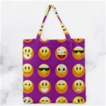 Purple Emoji Grocery Tote Bag