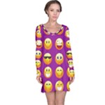 Purple Emoji Long Sleeve Nightdress