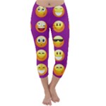 Purple Emoji Capri Winter Leggings 