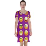 Purple Emoji Short Sleeve Nightdress