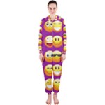 Purple Emoji Hooded Jumpsuit (Ladies)