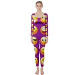 Purple Emoji Long Sleeve Catsuit