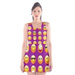 Purple Emoji Scoop Neck Skater Dress