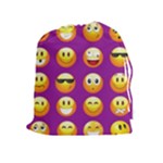 Purple Emoji Drawstring Pouch (XL)