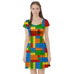 plastic blocks Short Sleeve Skater Dress