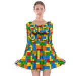 plastic blocks Long Sleeve Skater Dress