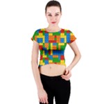 plastic blocks Crew Neck Crop Top