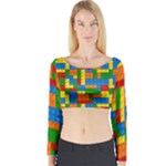 plastic blocks Long Sleeve Crop Top (Tight Fit)