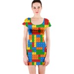 plastic blocks Short Sleeve Bodycon Dress