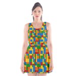 plastic blocks Scoop Neck Skater Dress