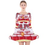 Beer Pong legend Long Sleeve Velvet Skater Dress