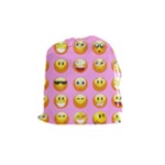 pastel pink Emoji  Drawstring Pouch (Medium)