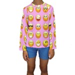 pastel pink Emoji  Kid s Long Sleeve Swimwear