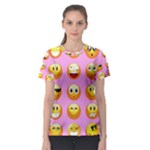 pastel pink Emoji  Women s Sport Mesh Tee