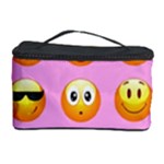 pastel pink Emoji  Cosmetic Storage Case