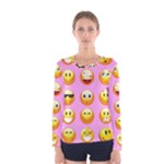 pastel pink Emoji  Women s Long Sleeve Tee