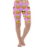 pastel pink Emoji  Cropped Leggings 