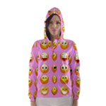 pastel pink Emoji  Hooded Wind Breaker (Women)