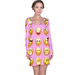 pastel pink Emoji  Long Sleeve Nightdress