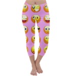 pastel pink Emoji  Capri Winter Leggings 