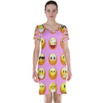 pastel pink Emoji  Short Sleeve Nightdress