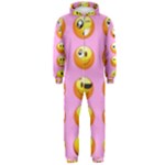 pastel pink Emoji  Hooded Jumpsuit (Men)