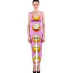 pastel pink Emoji  OnePiece Catsuit