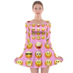 pastel pink Emoji  Long Sleeve Skater Dress