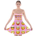 pastel pink Emoji  Strapless Bra Top Dress