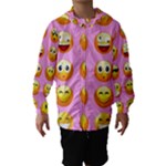 pastel pink Emoji  Hooded Wind Breaker (Kids)