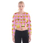 pastel pink Emoji  Women s Cropped Sweatshirt