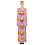 pastel pink Emoji  Maxi Thigh Split Dress