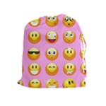 pastel pink Emoji  Drawstring Pouch (XL)